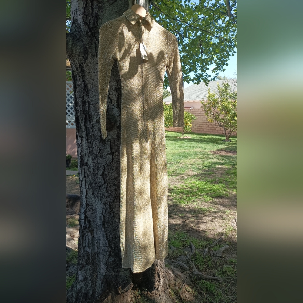 Naturally...Dressy By Judy Gibbs - Vintage - Sexy Shimmering Gold Long Dress